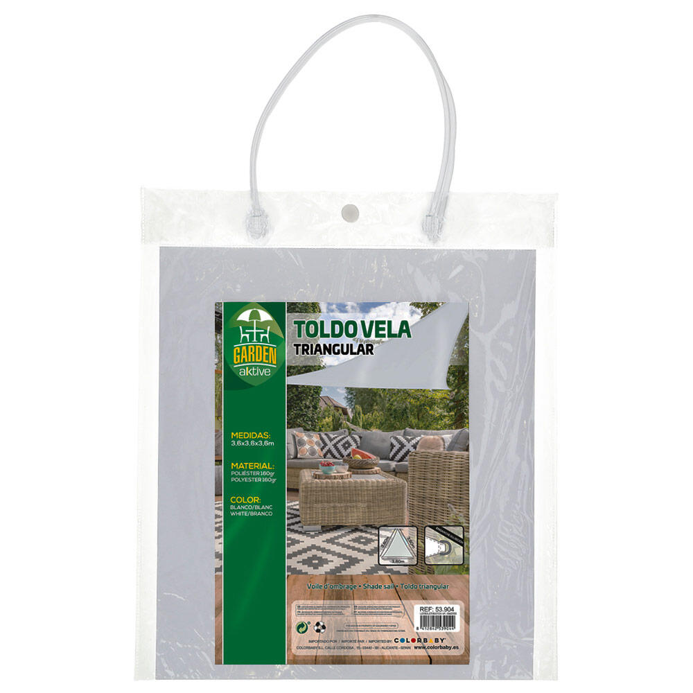 Auvent triangulaire en polyester Aktive Garden coloris blanc 4/4