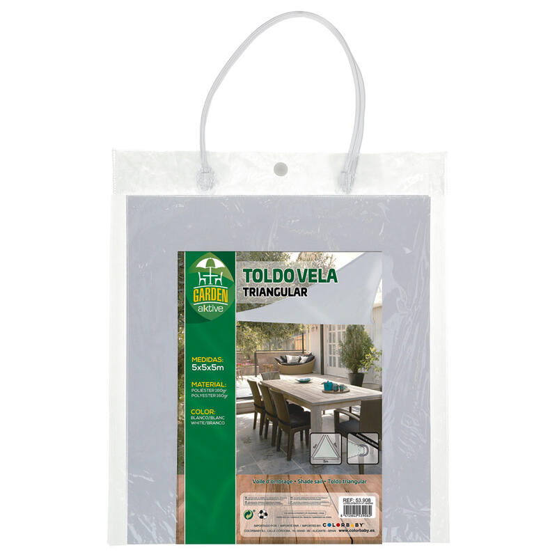 Auvent triangulaire en polyester Aktive Garden coloris blanc