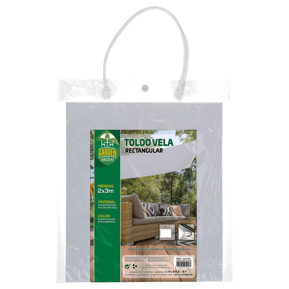 Aktive Toldo de sombra branco retangular 300x200 cm 4/4