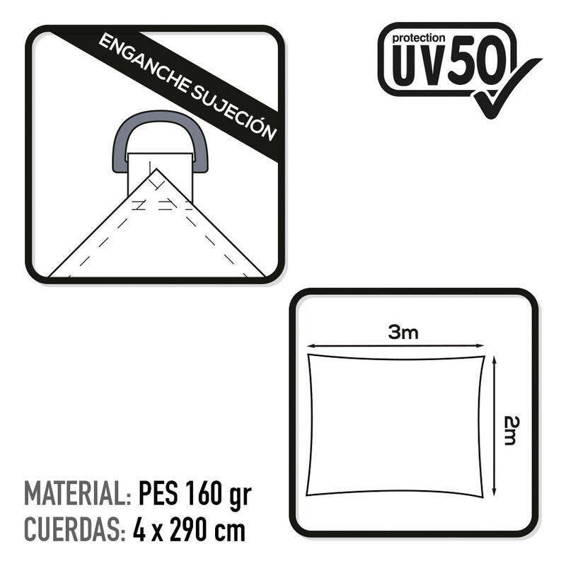 Store rectangulaire UV50 couleur blanc Aktive Garden
