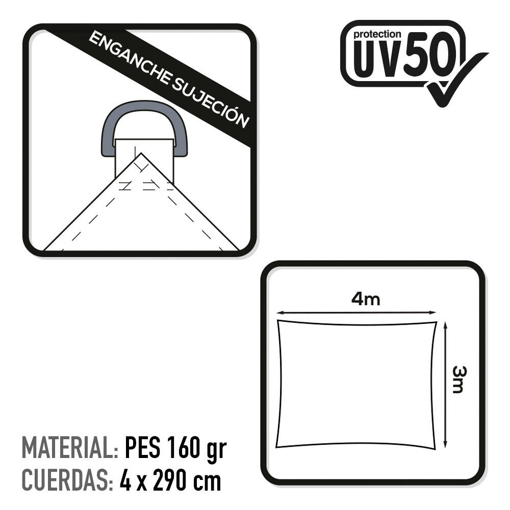 Store rectangulaire blanc Aktive Garden 3/4