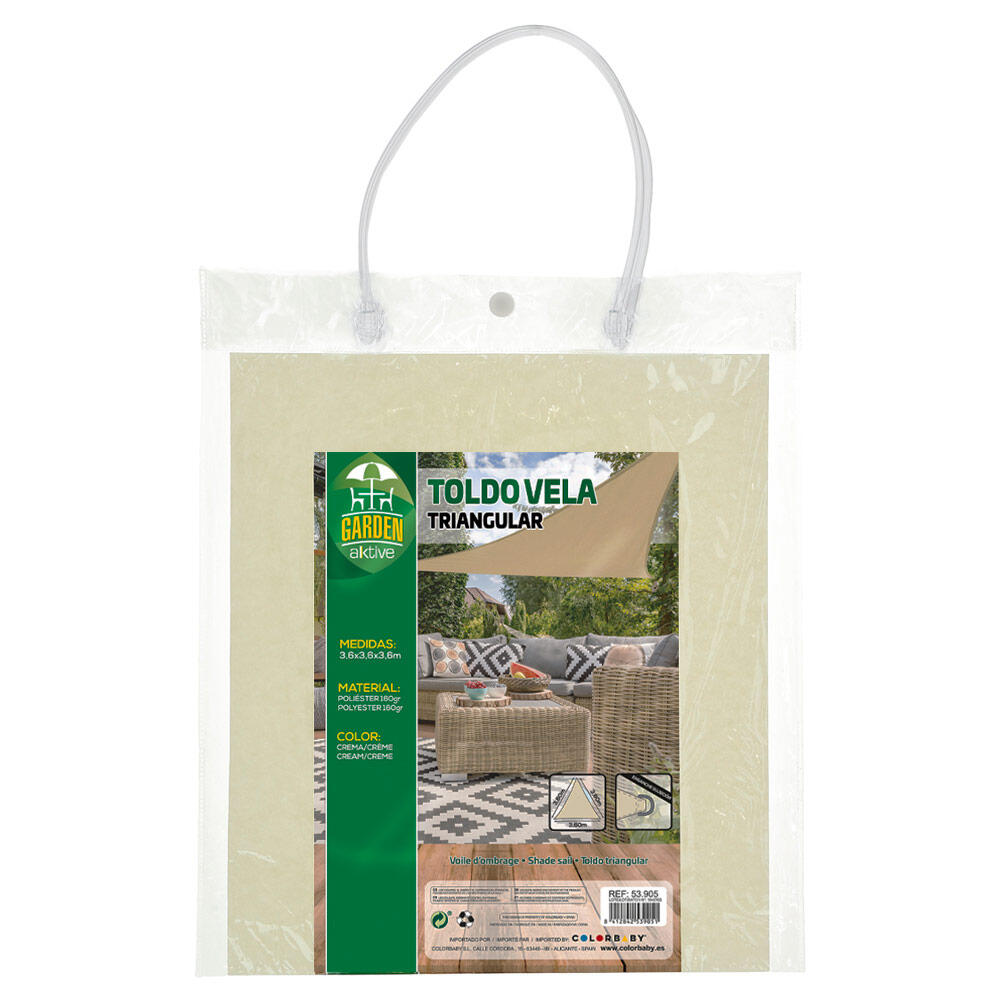 Auvent d'ombrage triangulaire couleur crème Aktive Garden 4/4