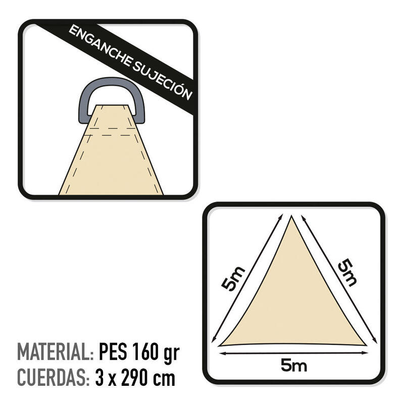 Toldo de campismo triangular Aktive  amarelo creme