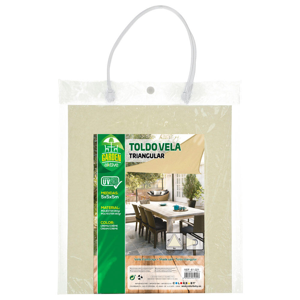 Garden store d'ombrage triangulaire couleur crème Aktive 4/4