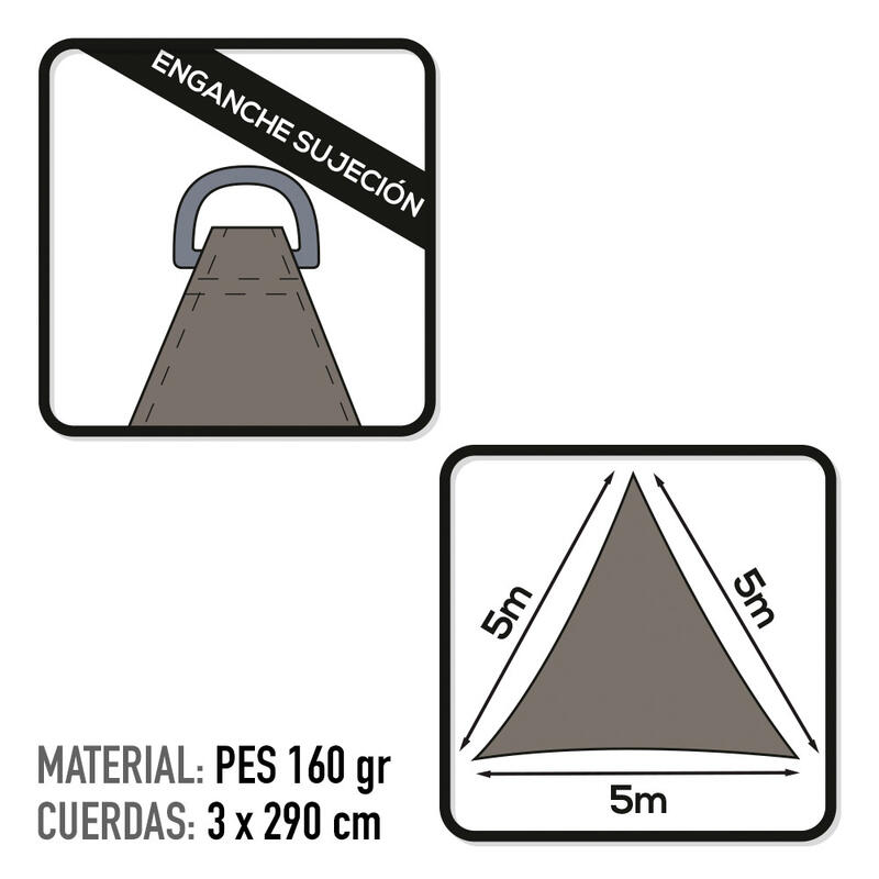 Toldo sombreo triangular Aktive  gris antracita