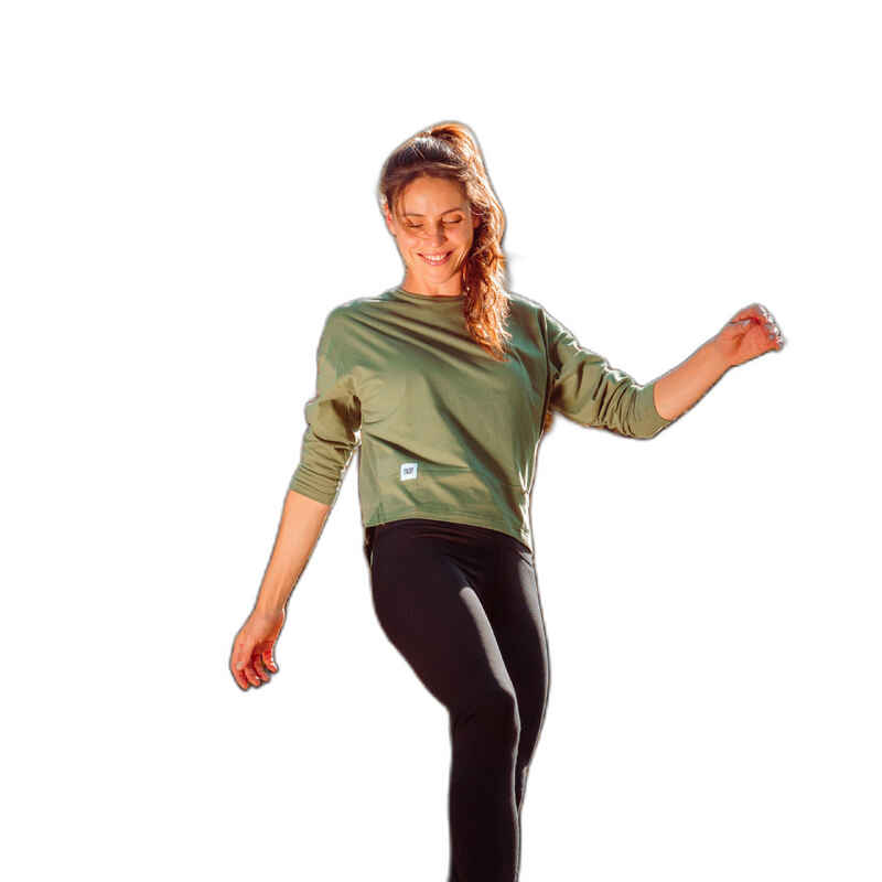 T-Shirt mit Tasche Langarm, Damen Snap Climbing