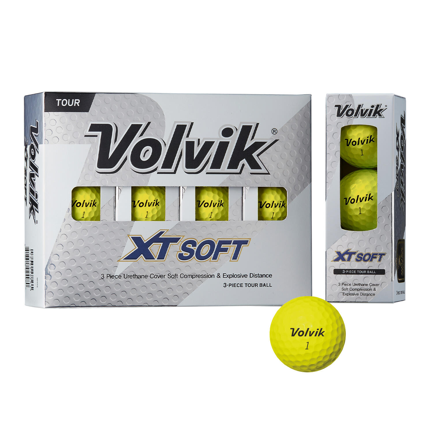 Set di 12 palline da golf Volvik XT Soft, gialle