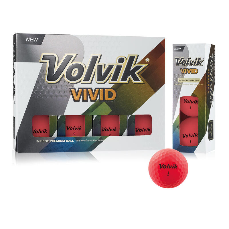 Lot de 12 balles de golf Volvik Vivid rose