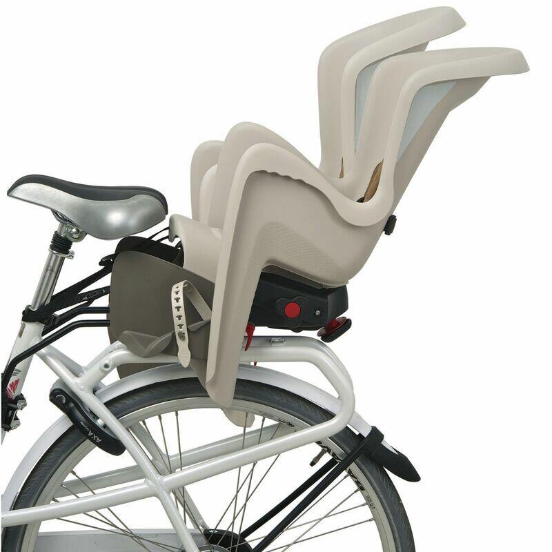 Cadeira Bicicleta Fixação Quadro Traseira Reclinável Bilby Bege e Castanho