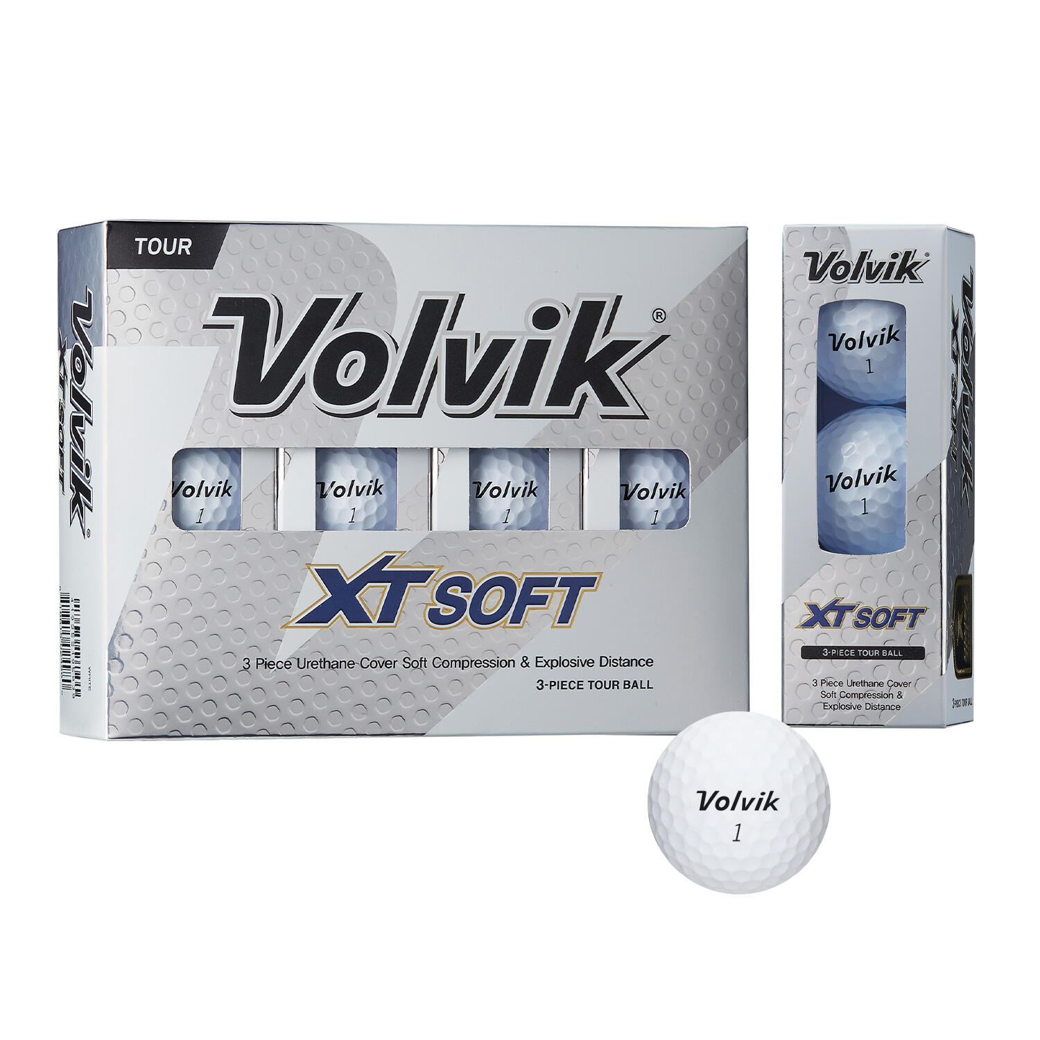 Set di 12 palline da golf bianche Volvik XT Soft