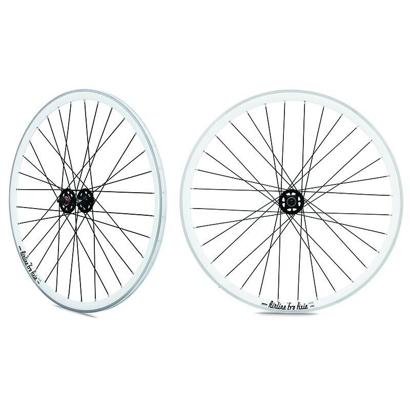 Roue arriere fixie jante blanche moyeu noir Rodi