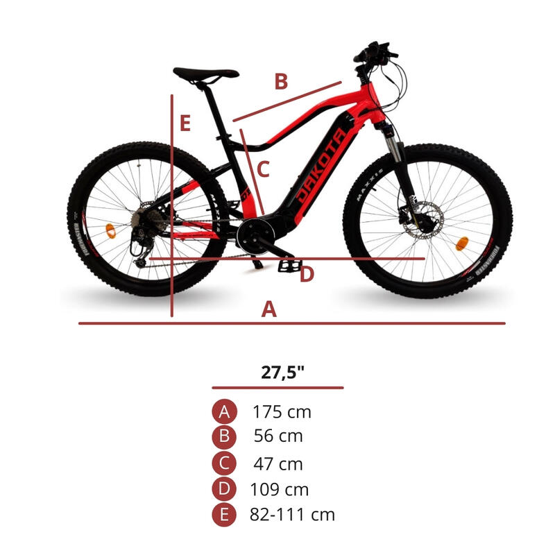 Urbanbiker MTB Dakota PLUS elektromos kerékpár, középmotoros 90 Nm, 840 Wh