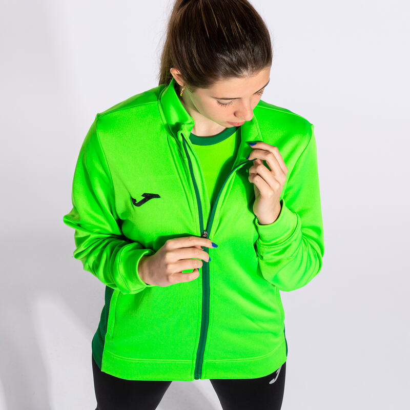 Chaqueta Fútbol Mujer Joma Winner II Verde Flúor