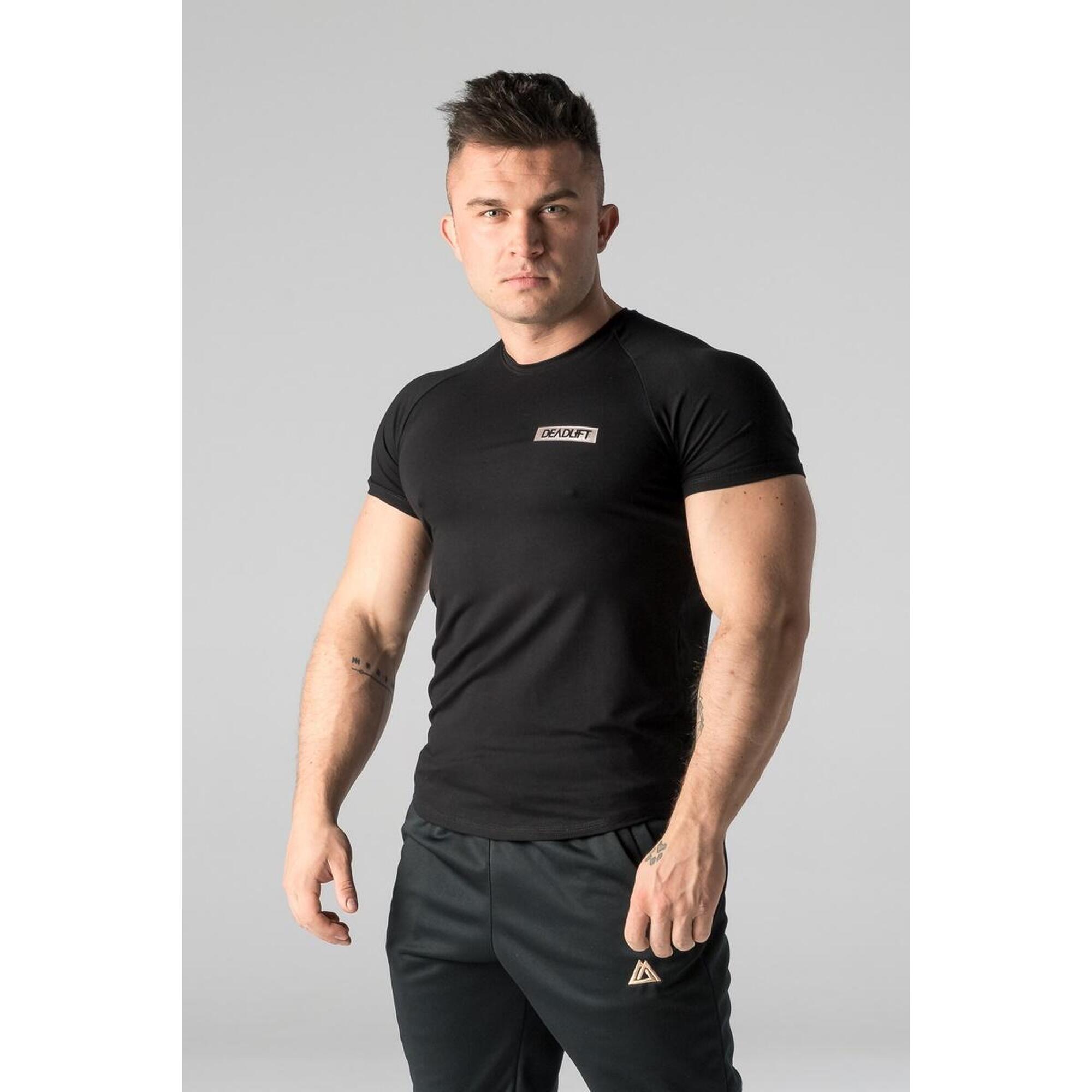 T-shirt męski slim fit na siłownię Deadlift METALLIC BOX