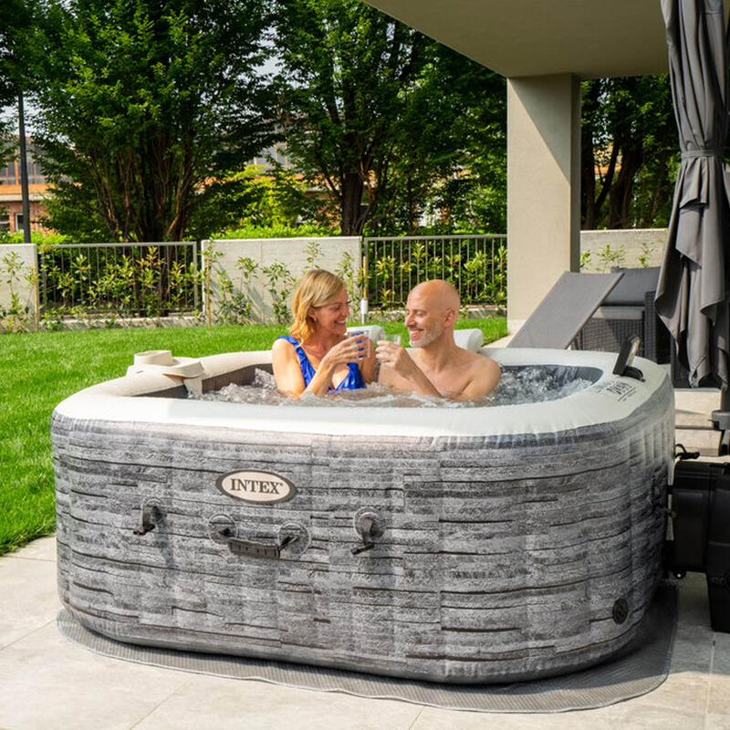 Jacuzzi insuflável Greystone Deluxe 4 pessoas 211x211 cm INTEX