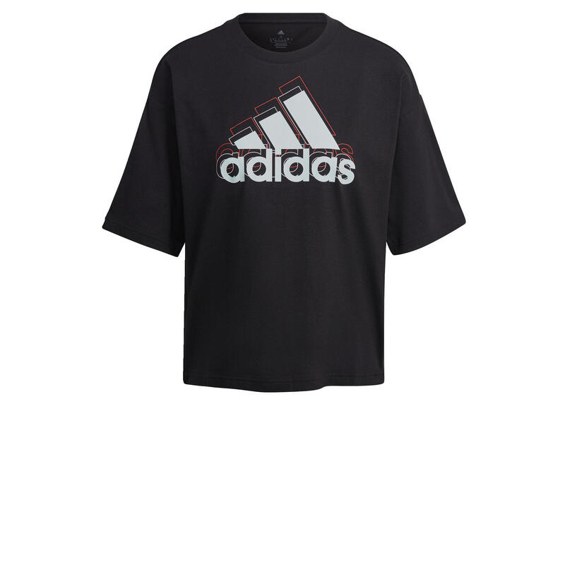 Turbina División victoria Camiseta Essentials Multi-Colored Logo Loose Fit Cropped | Decathlon