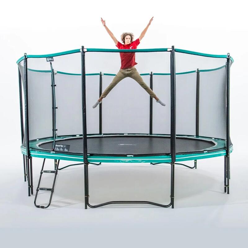 Trampoline Boost'up 490cm - Beschermingsnet, ladder + Verankeringsset