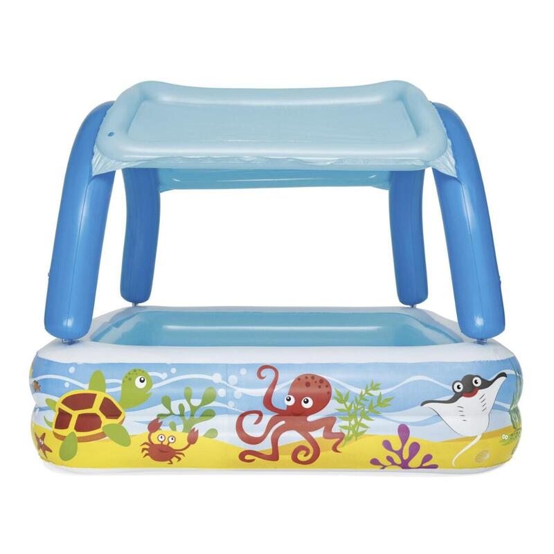 Piscina gonflabila copii, patrata, acoperis, 147x147x122 cm, Bestway