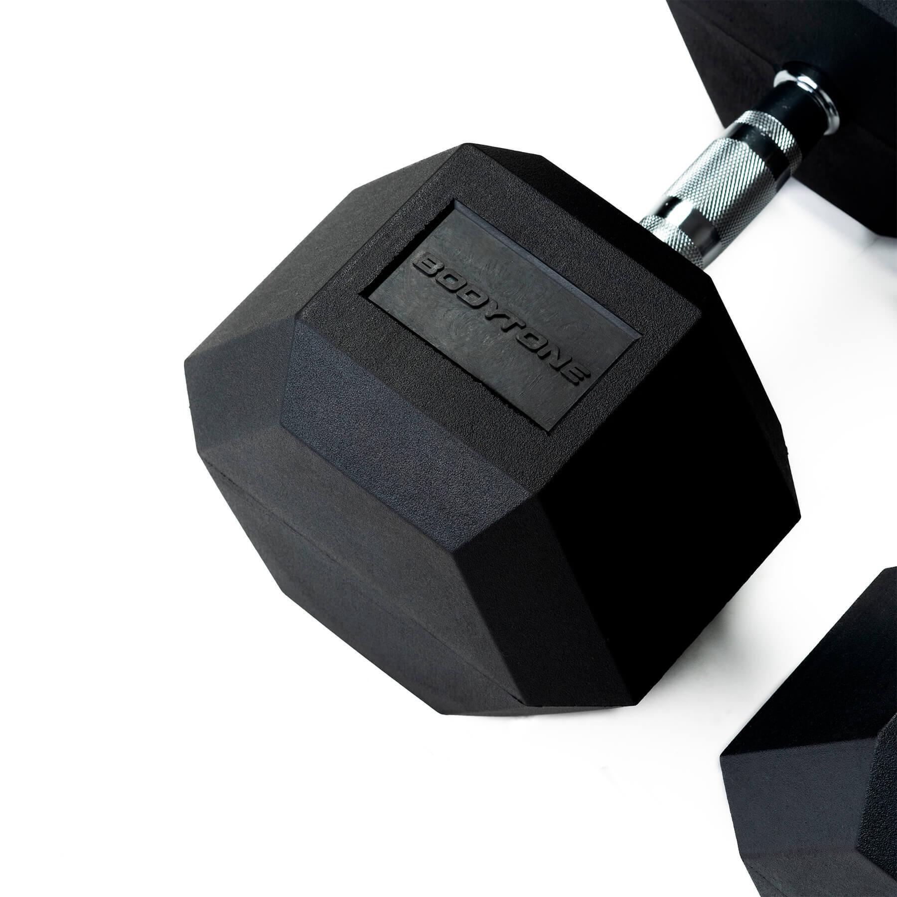 Halteres profissionais de borracha hexagonais 12Kg 4/5