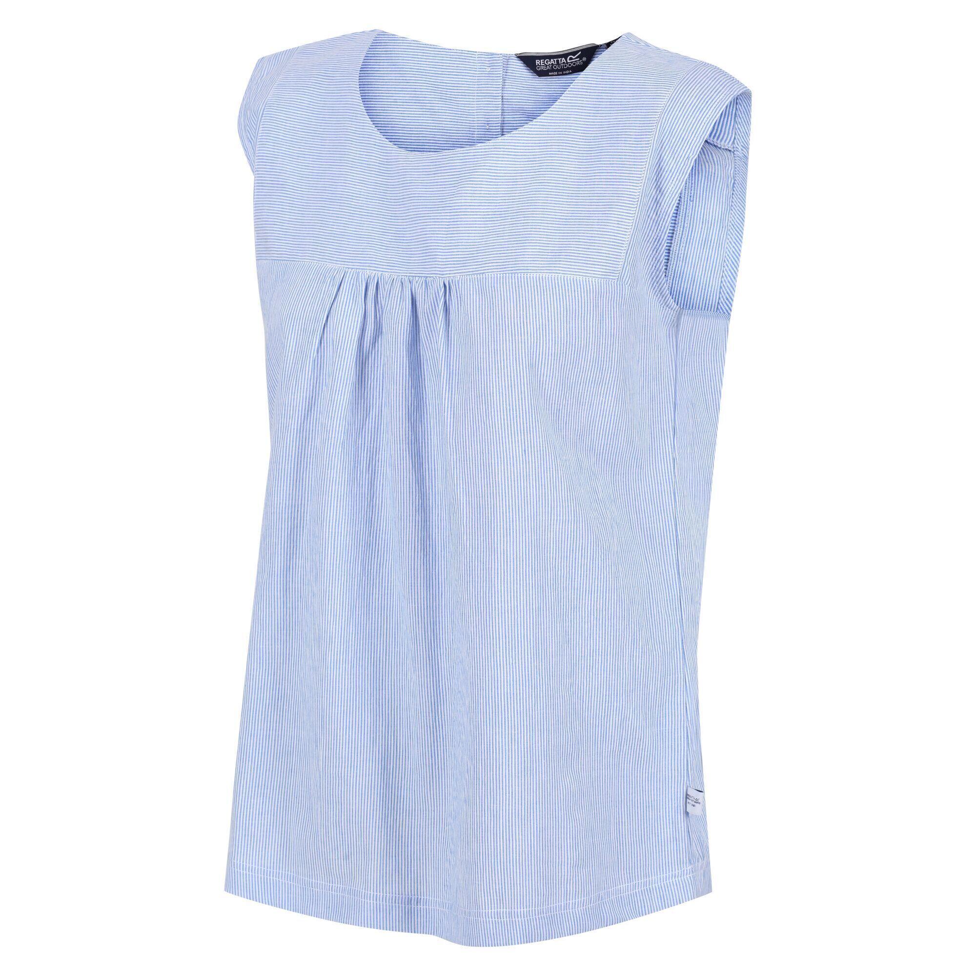 Womens/Ladies Bridgidine Stripe Top (Sonic Blue) 4/5