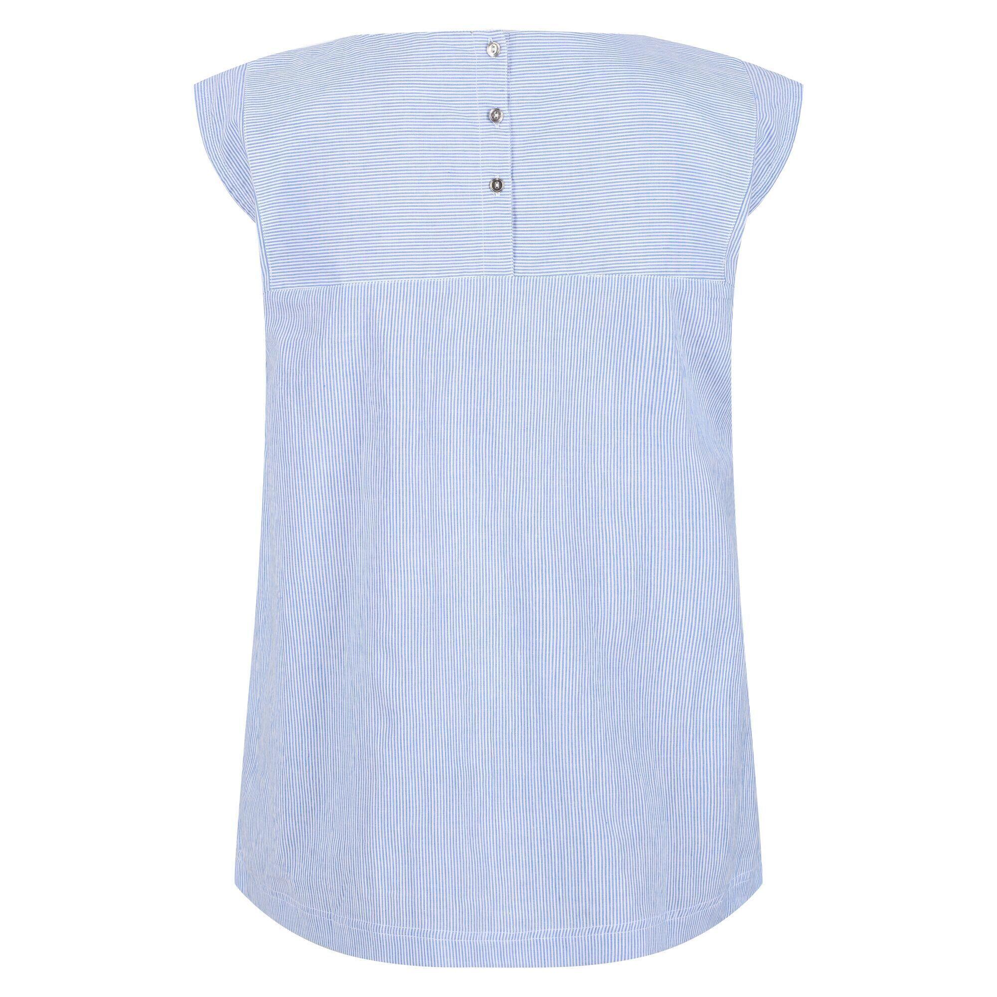 Womens/Ladies Bridgidine Stripe Top (Sonic Blue) 2/5