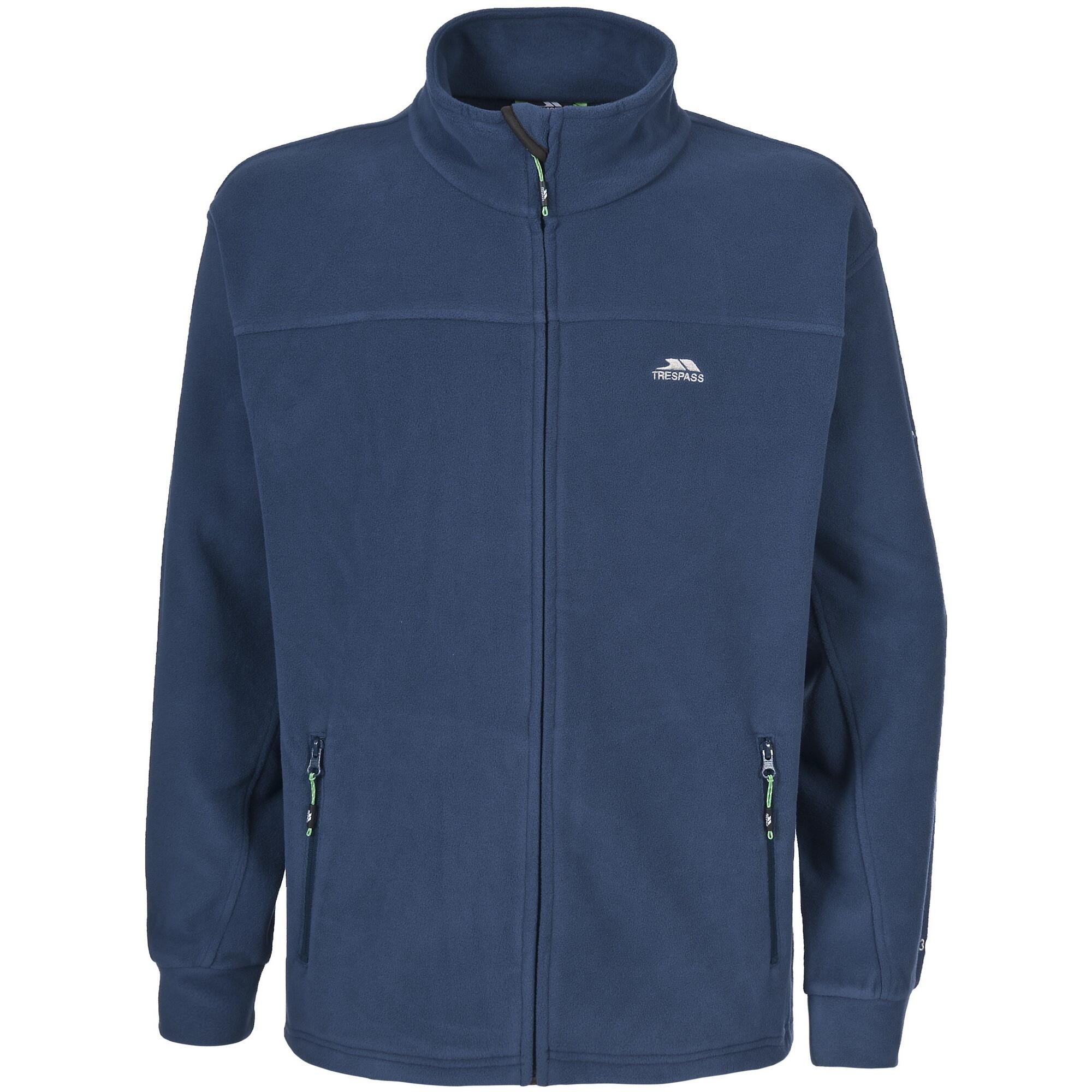 TRESPASS Mens Bernal Full Zip Fleece Jacket (Navy)