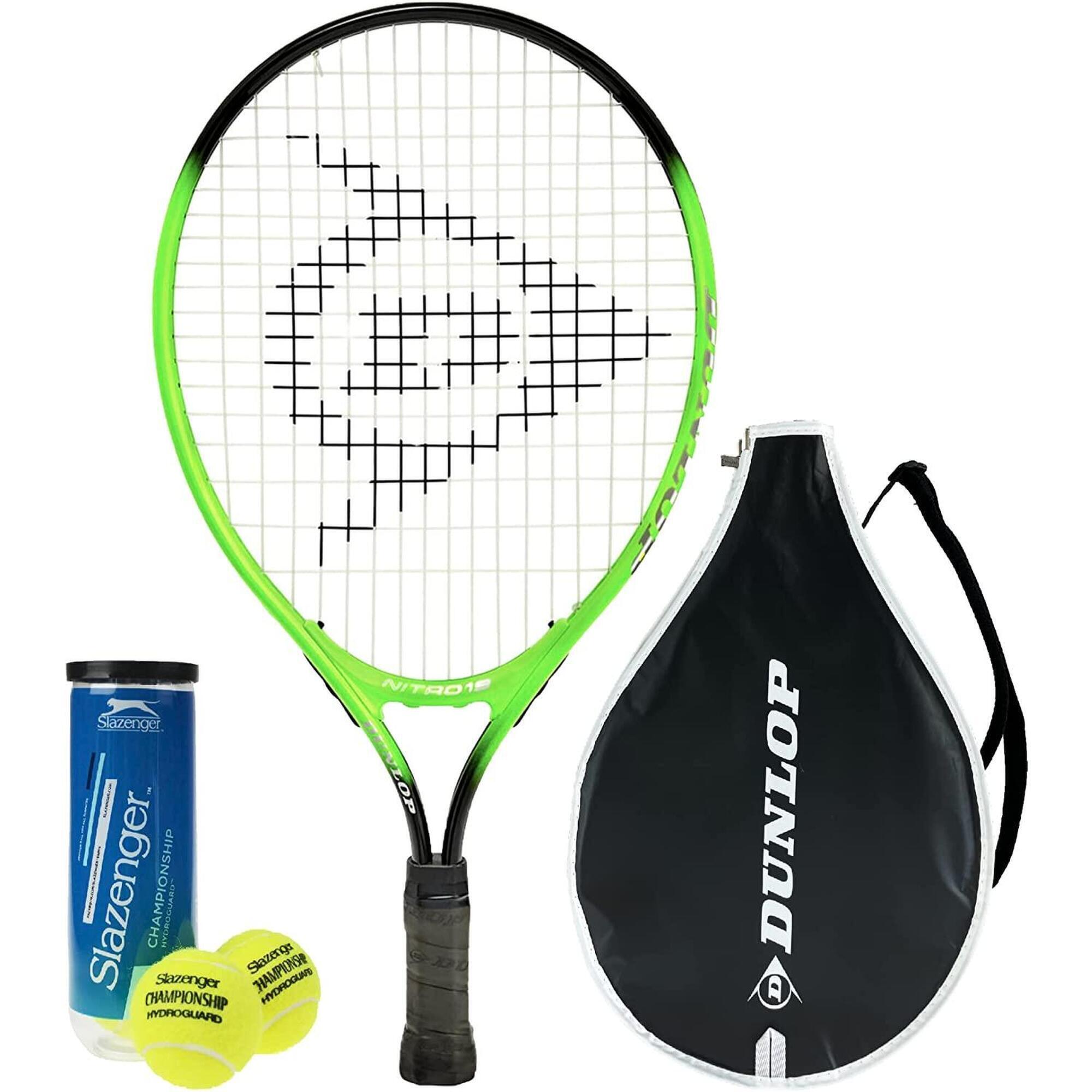 Dunlop Nitro Junior 19" Tennis Racket & 3 Tennis Balls 1/1