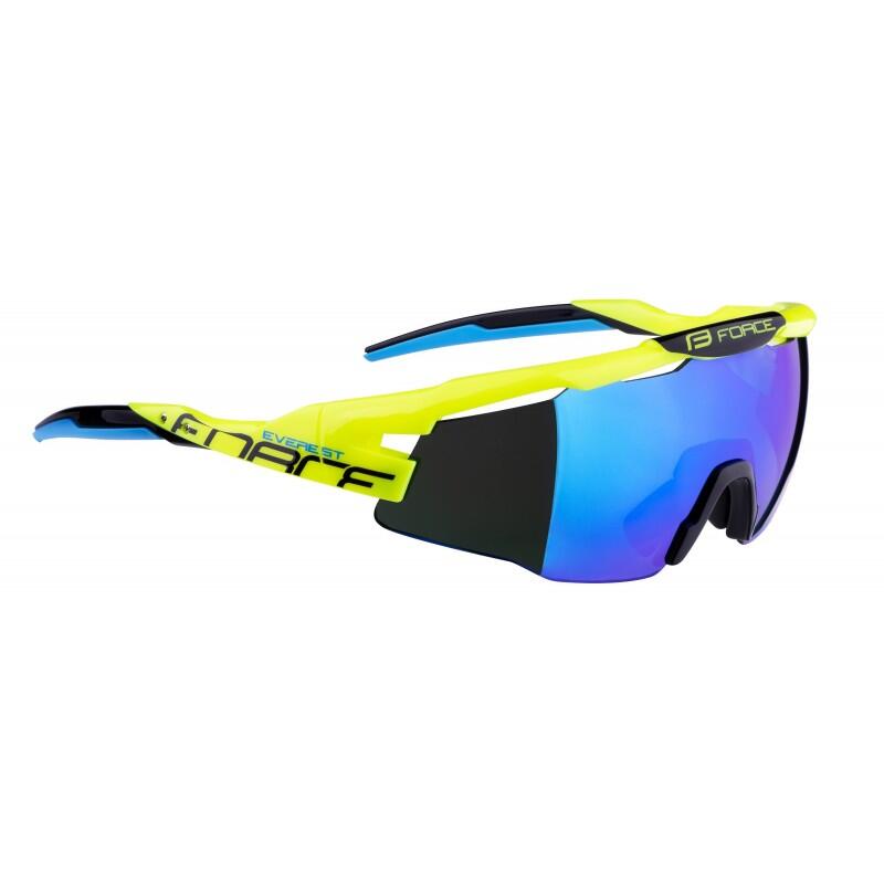 Ochelari Force Everest, lentila albastra oglinda, fluo