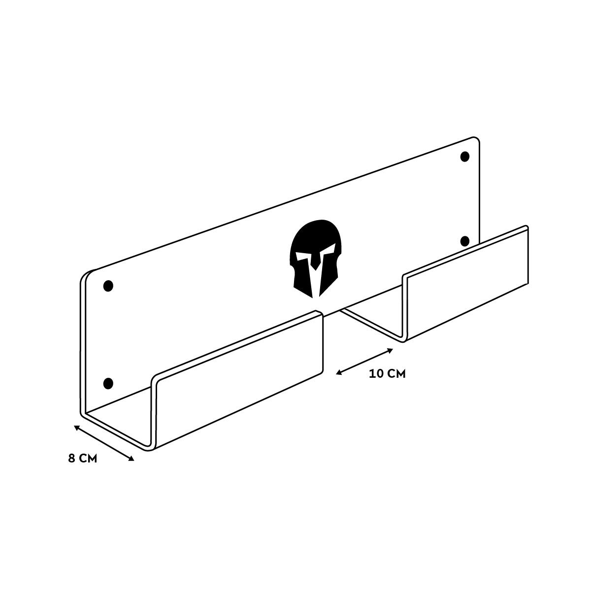 Steel wall rack for rowing machines or benches