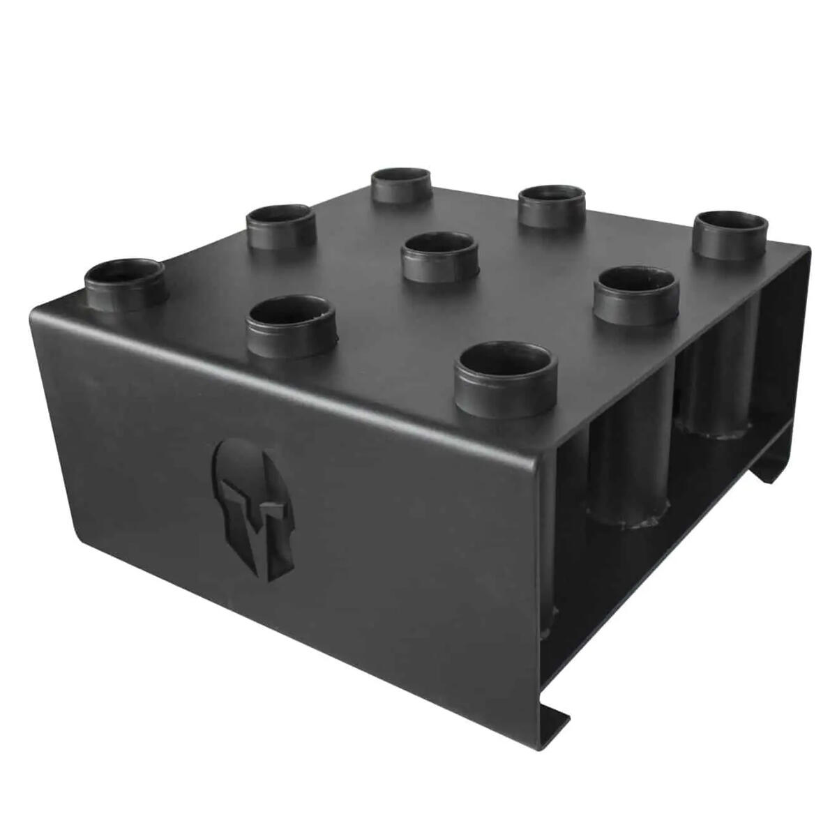Suporte de armazenamento vertical para 9 halteres de aço preto de ø 51 mm