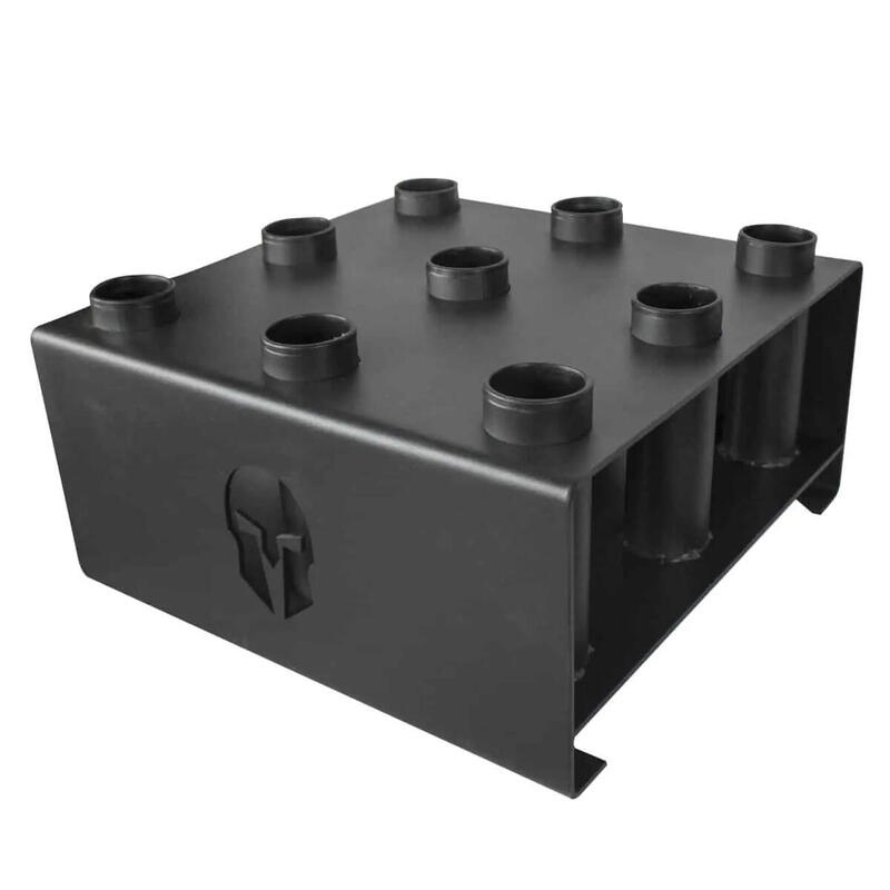 Rack vertical de rangement pour 9 barres d'haltères Ø 51mm en acier noir