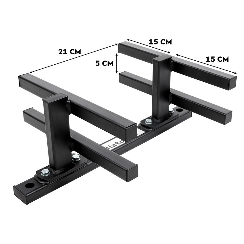 Double Support Mural Pour Haltères Olympiques – Rack De Rangement Gain De Place, Acier Épais, Fixation Murale Pour Barre Curl & Barres Spéciales