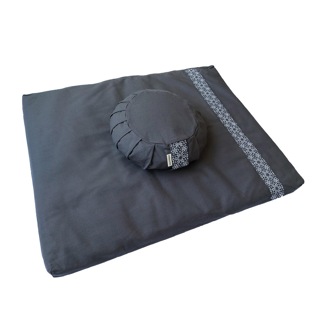 Samarali Set da meditazione con cuscino Zafu Grigio