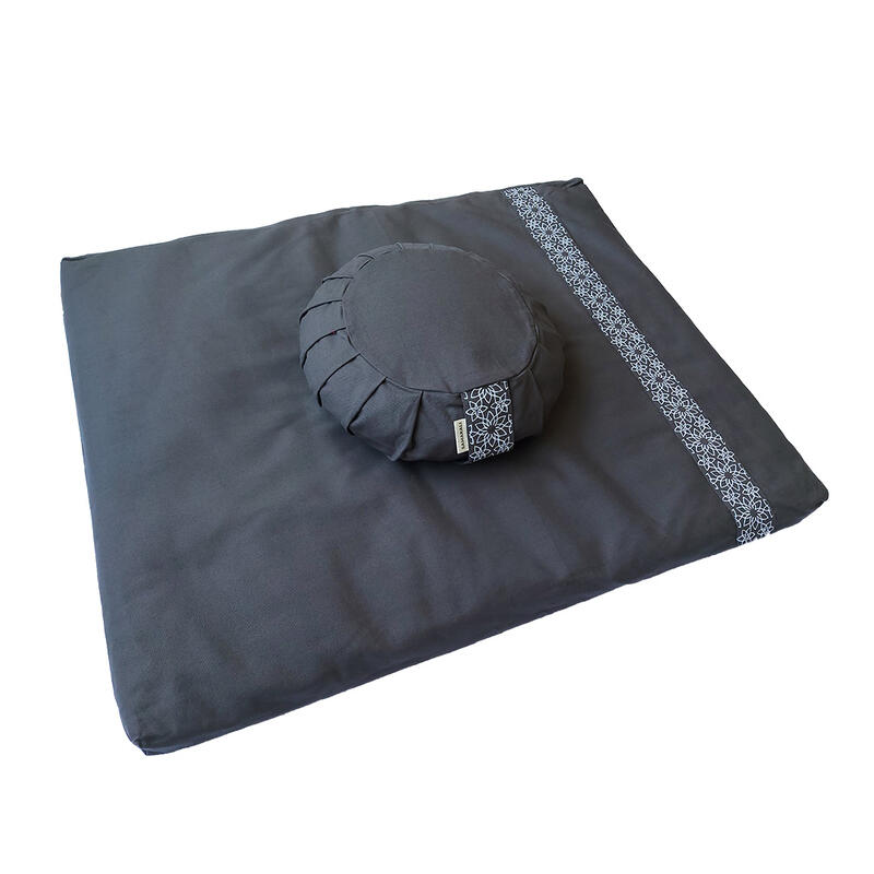 Manta de yoga de algodón elaborada a mano - Cambray gris