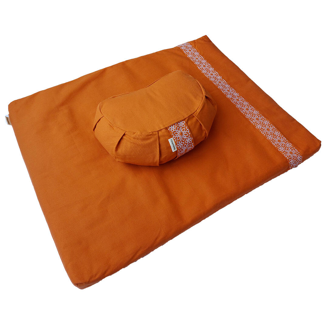 Samarali Set da meditazione con cuscino Croissant Orange