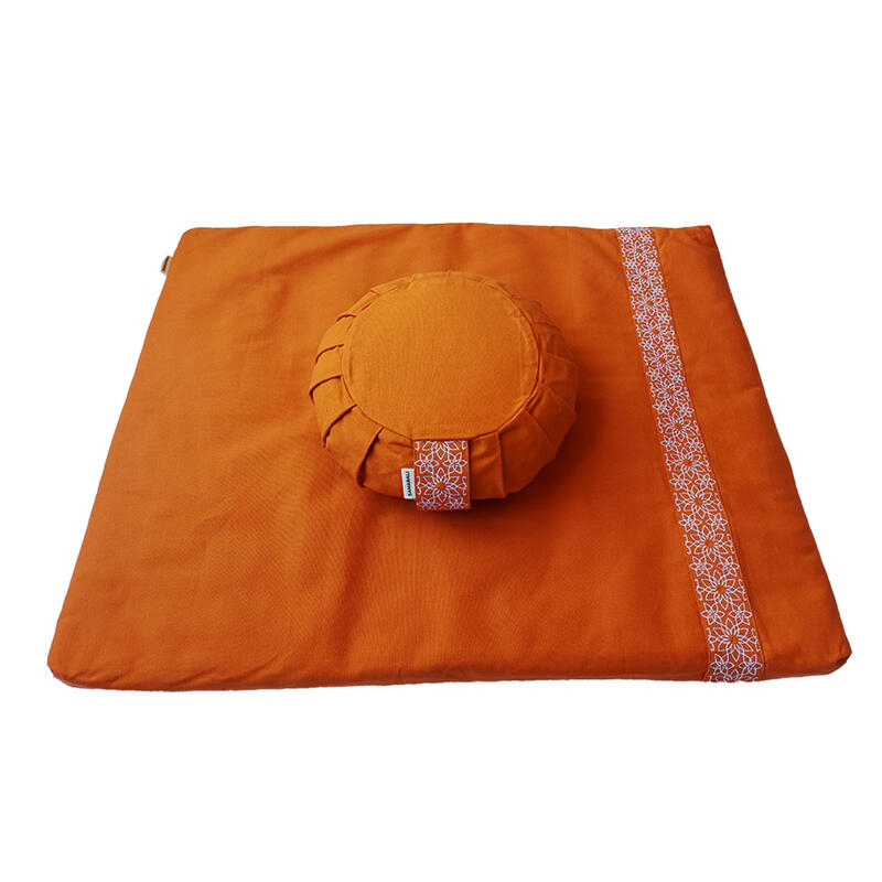 Set de méditation avec coussin Zafu Orange