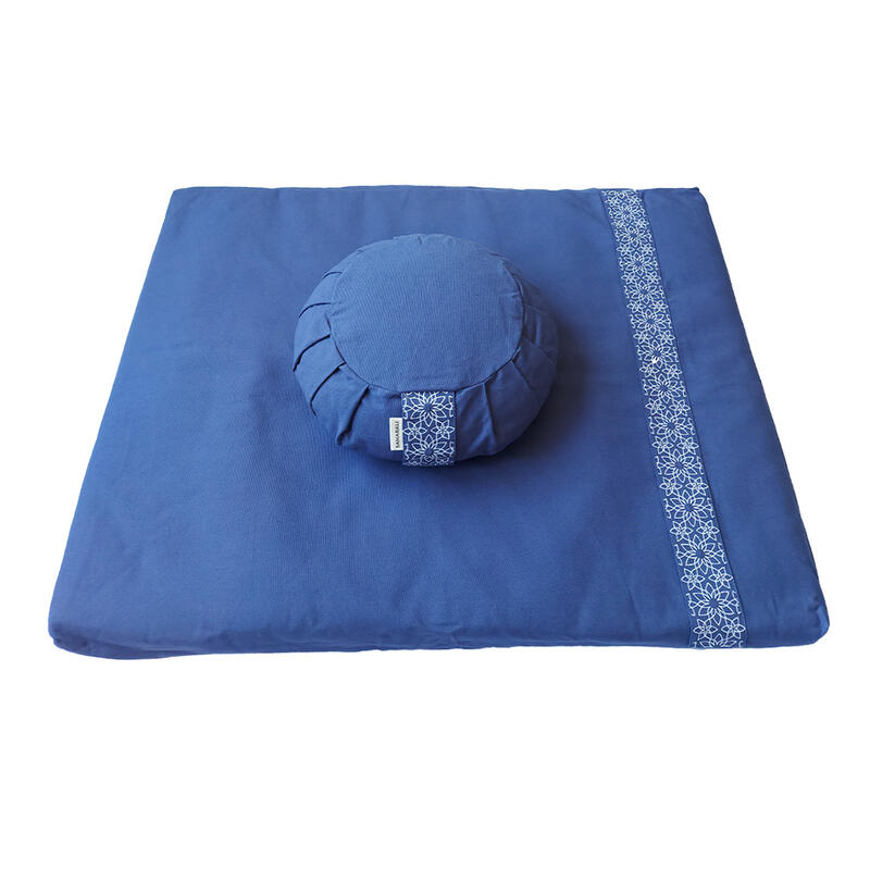 Set de meditație cu pernă Zafu Albastru denim