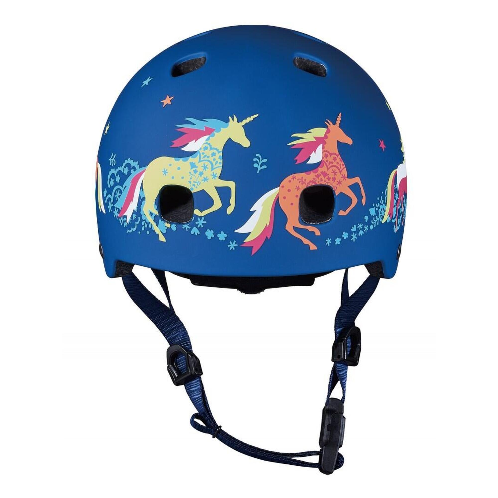 CASCO UNICORNIOS MICRO AZUL CON LED TRASERO