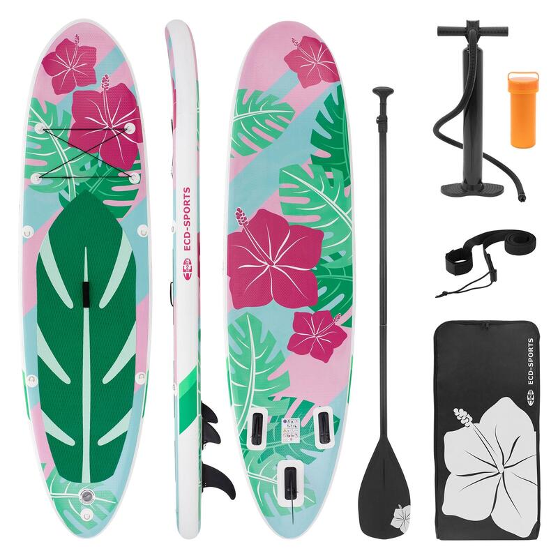 Surfplank Stand Up Paddle SUP Board Bloemen Mint/Roos 320cm