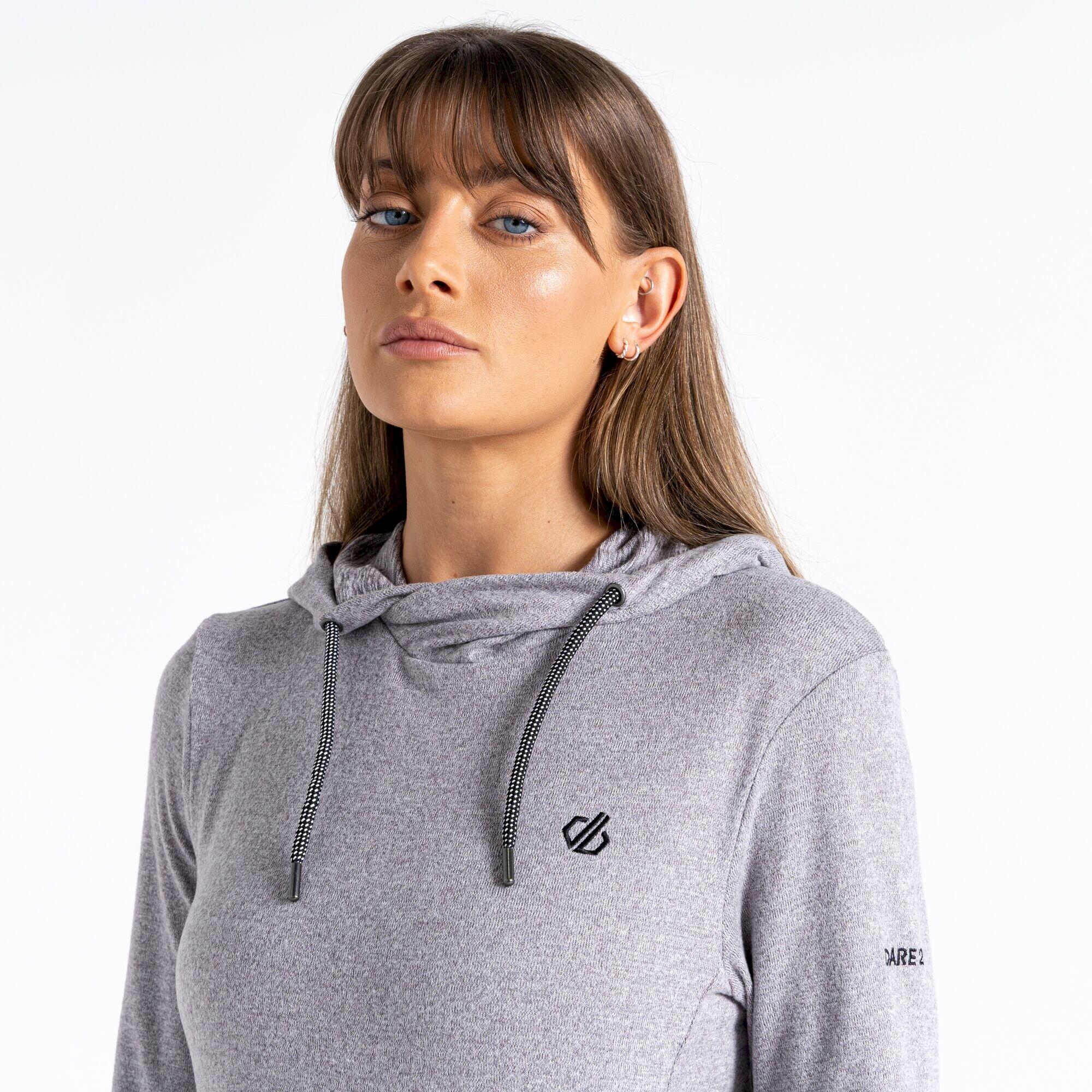 Womens/Ladies Out & Out Marl Fleece Hoodie (Ash Grey) 3/5