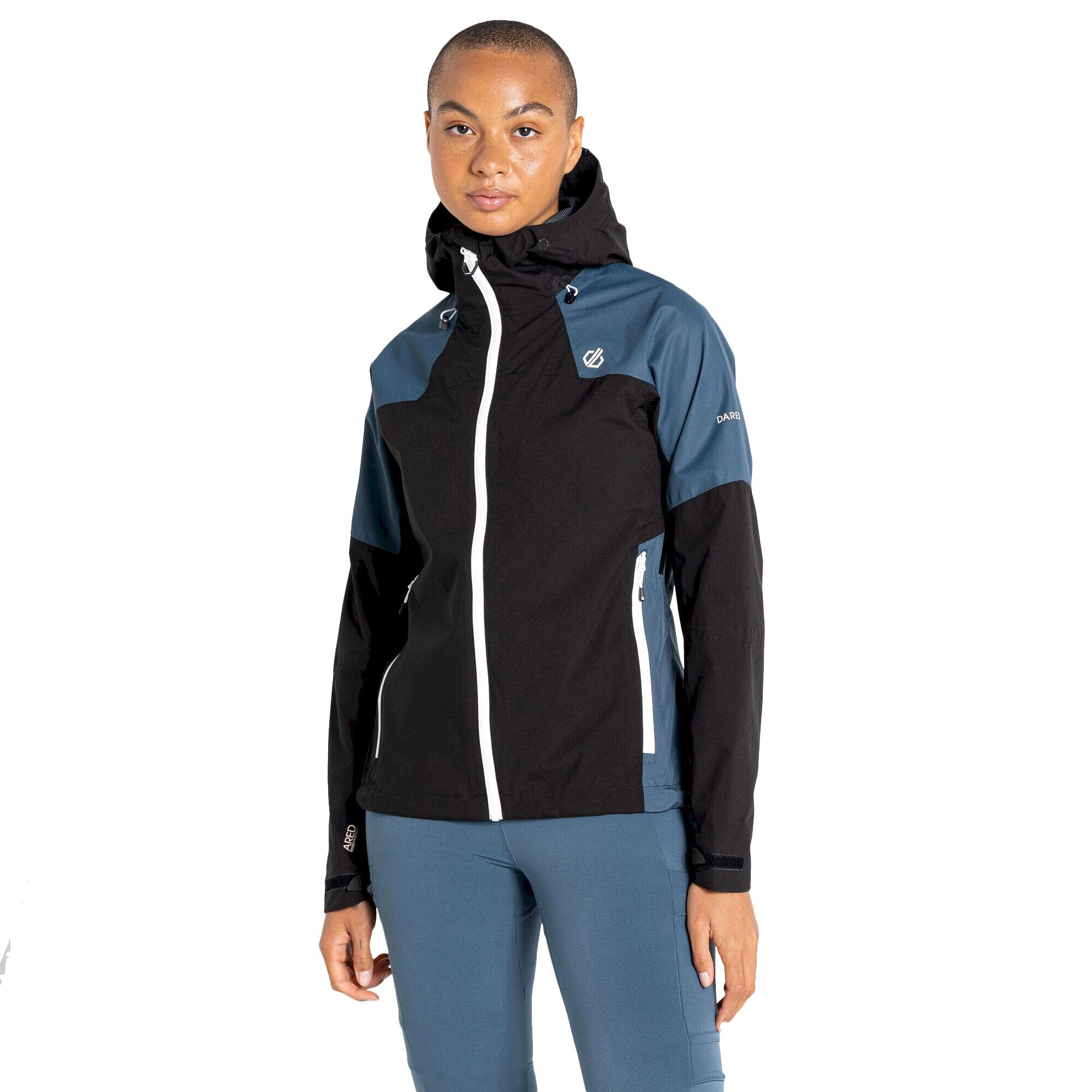 DARE 2B Womens/Ladies Checkpoint III Recycled Waterproof Jacket (Black/Orion Grey)