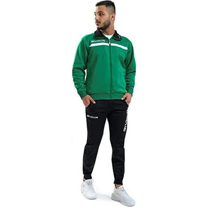 Trening Givova One Full Zip, Verde/Negru, XS