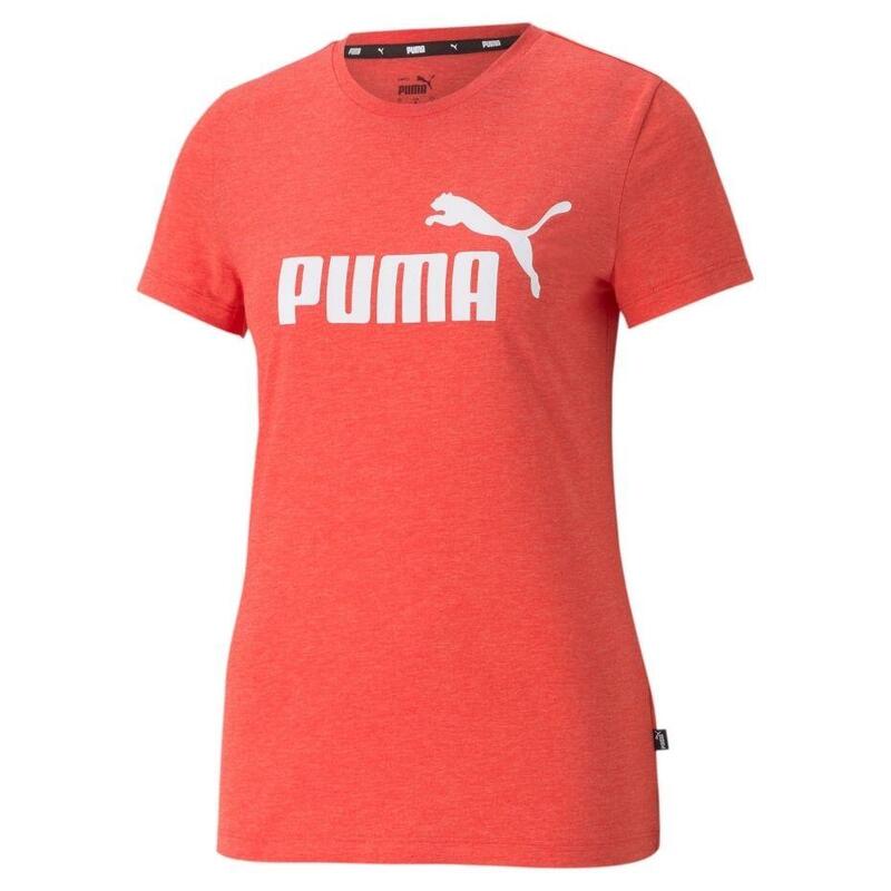 Koszulka damska Puma ESS Logo Heather Tee czerwona