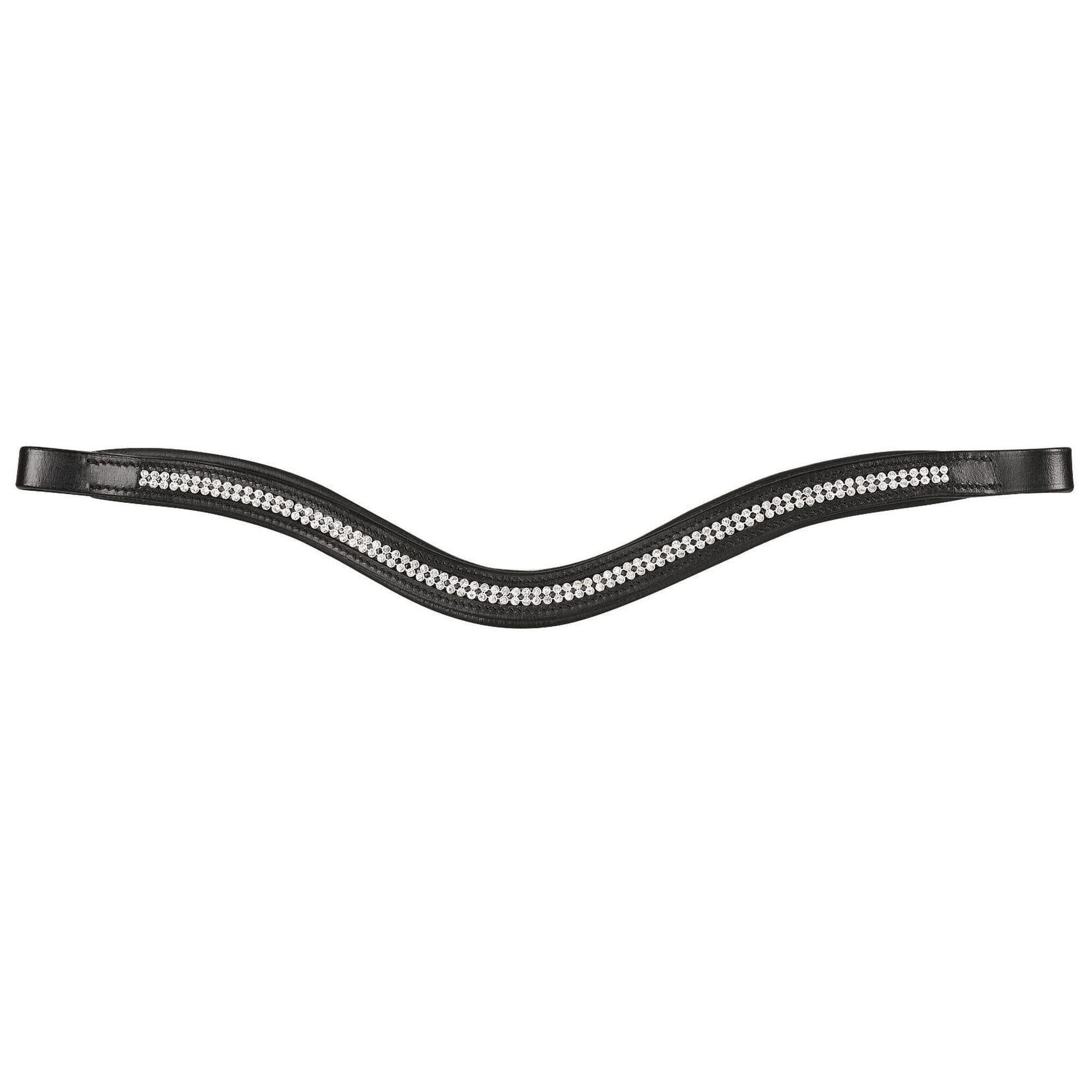 START Stirnband Leder, Stirnriemen Pferd Glitzer mit Strass START U-2lineCrystal
