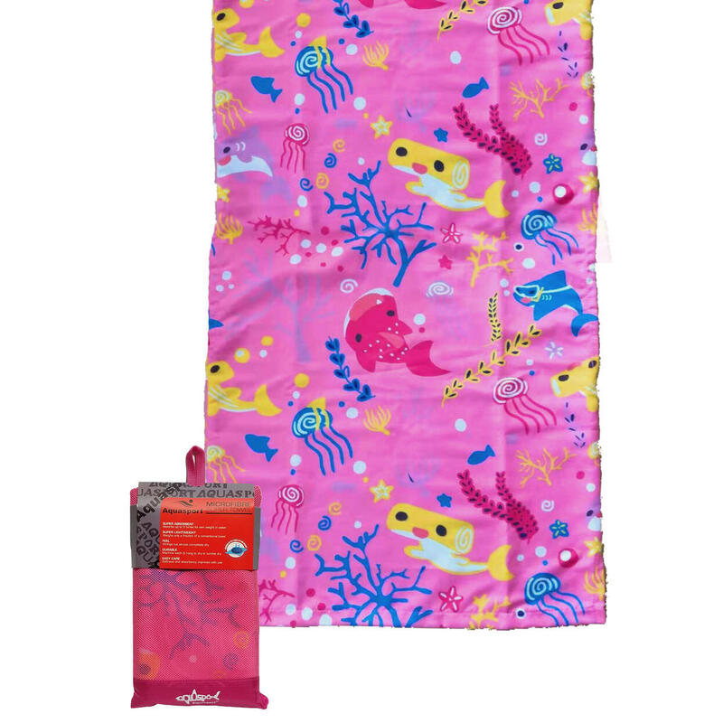 Graphic Microfiber Swimming Towel 60 x 120 cm - Pink