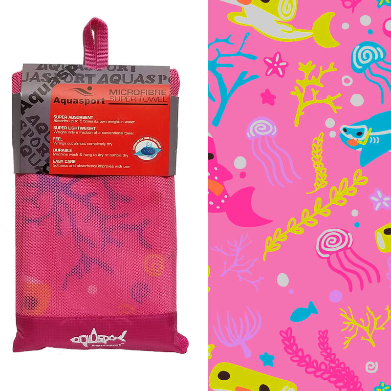 Graphic Microfiber Swimming Towel 60 x 120 cm - Pink