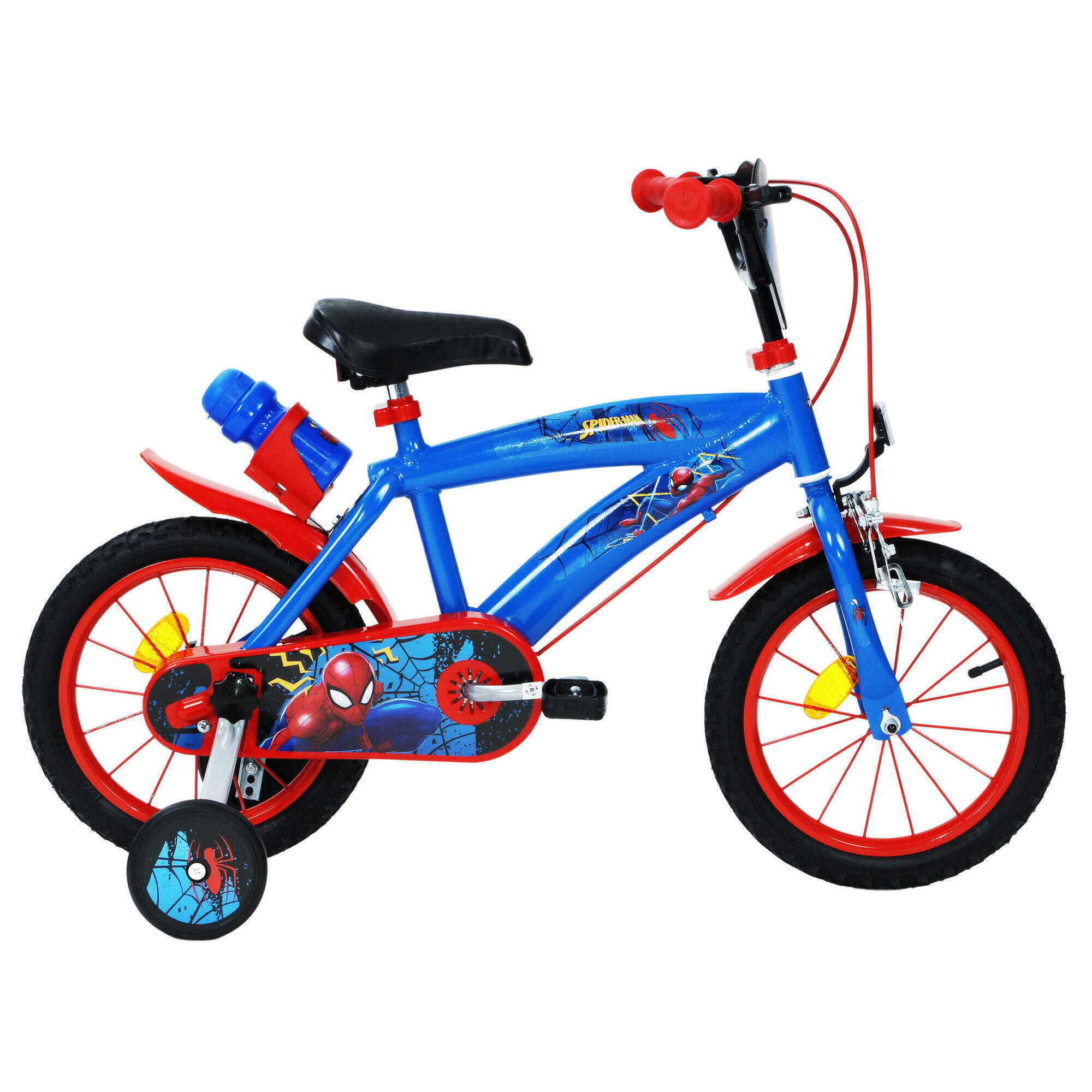 Huffy Marvel Spiderman & Friends 14" Kids Bike - Blue/Red 1/5