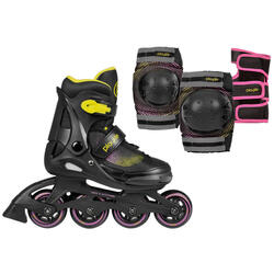 Playlife inline skates Joker combo-set 82A zwart/geel