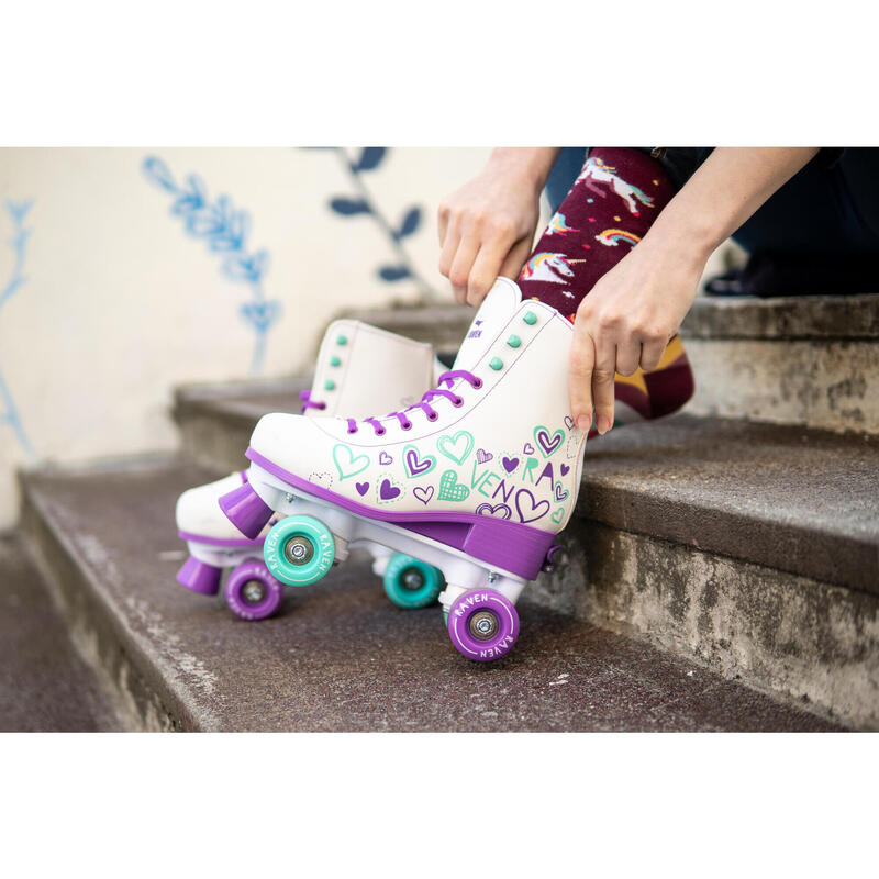 Patins de 4 rodas clássicos ajustável Raven Trista Violeta/Menta