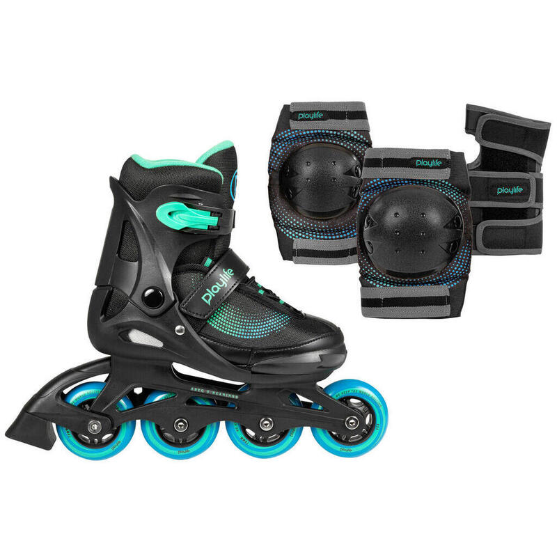 Playlife patins à roues alignées Joker combo-set 82A noir/vert